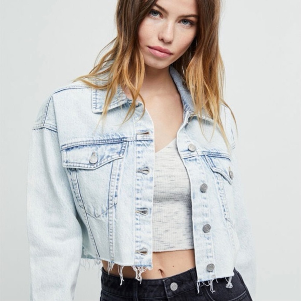 Pacsun Butterfly Cropped Trucker Jacket